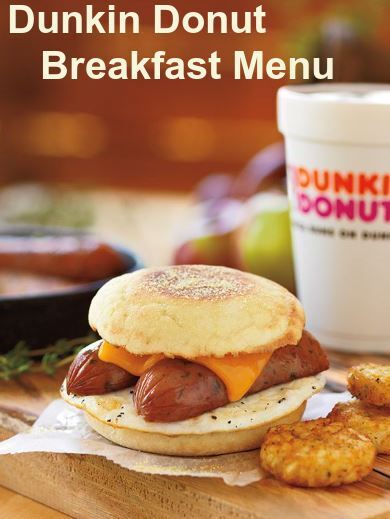 Dunkin Donut Breakfast Menu